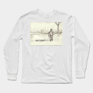 Boy and His Sleigh Long Sleeve T-Shirt